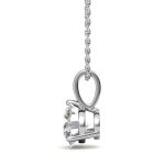 Round Solitaire Lab Grown Diamond Platinum Pendant - Image 3
