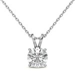 4 Prong Solitaire Lab Grown Diamond Platinum Pendant
