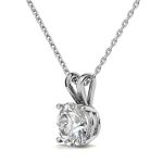 4 Prong Solitaire Lab Grown Diamond Platinum Pendant - Image 2