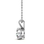 4 Prong Solitaire Lab Grown Diamond Platinum Pendant - Image 3