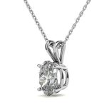 Oval Solitaire Lab Grown Diamond Platinum Pendant - Image 2