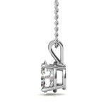 Oval Solitaire Lab Grown Diamond Platinum Pendant - Image 3
