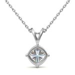 Cushion Cut Lab Grown Diamond Platinum Pendant - Image 4
