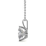 1.50 Carat Princess Cut Lab Grown Diamond Platinum Pendant - Image 3