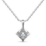 1.50 Carat Princess Cut Lab Grown Diamond Platinum Pendant - Image 4