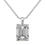 Emerald Cut 2.50 Carat Lab Grown Diamond Platinum Pendant