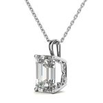 Emerald Cut 2.50 Carat Lab Grown Diamond Platinum Pendant - Image 2