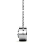 Bezel Round Cut Solitaire Platinum Pendant - Image 3