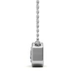 Bezel Emerald Cut Lab Grown Diamond Solitaire Platinum Pendant - Image 3