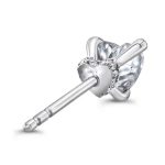 Heart Shape Lab Grown Diamond Platinum Earring - Image 3
