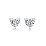 Heart Shape Lab Grown Diamond Platinum Earring
