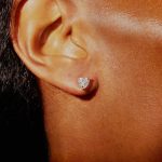 Heart Shape Lab Grown Diamond Platinum Earring - Image 4