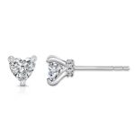 Heart Shape Lab Grown Diamond Platinum Earring - Image 2