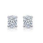Oval Lab Grown Diamond Platinum Earring
