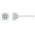 Round Cut Lab Grown Diamond Platinum Studs - Image 2