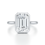 Emerald Cut Lab Grown Diamond Platinum Ring