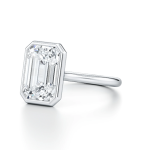Emerald Cut Lab Grown Diamond Platinum Ring - Image 2
