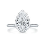 Pear Cut Lab Grown Diamond Platinum Ring