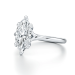 Marquise Cut Lab Grown Diamond Solitaire Platinum Ring - Image 2