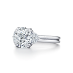 Round Half Moon Lab Grown Diamond Platinum Ring - Image 2