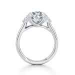 Round Half Moon Lab Grown Diamond Platinum Ring - Image 3