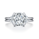 Cushion Half Moon Lab Grown Diamond Platinum Ring