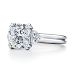 Cushion Half Moon Lab Grown Diamond Platinum Ring - Image 2