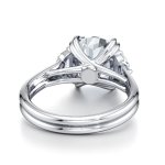 Cushion Half Moon Lab Grown Diamond Platinum Ring - Image 3