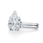 Pear Half Moon Lab Grown Diamond Platinum Ring - Image 2