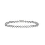 Bezel Set Oval Diamond Platinum Bracelet