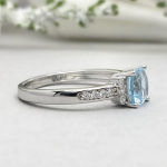 Aquamarine Gemstone Gold Ring - Image 2