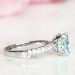 2.00 Aquamarine Cushion Cut Gemstone Ring - Image 2