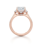 Emerald Cut Engagement Lab Grown Diamond Hidden Halo Ring - Image 8