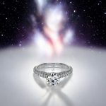 Round Cut Hidden Halo White Gold Ring