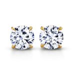 3.00 Carat Emerald Lab Grown Diamond Gold Studs