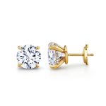 3.00 Carat Emerald Lab Grown Diamond Gold Studs - Image 2
