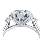 Round Half Moon Lab Grown Diamond Platinum Ring - Image 4