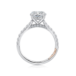 Round Cut Solitaire with Accents Lab Grown Diamond White Gold Ring - Image 2