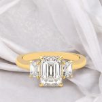 Emerald Cut Three Stone Lab Grown Diamond Ring