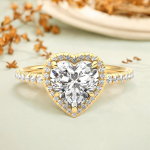 Heart Cut Halo Lab Grown Diamond Gold Ring