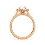Flower Round Cut Solitaire with Accents Lab Grown Diamond Gold Ring - Image 6