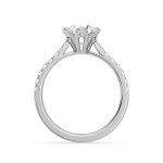 Royal Round Cut Solitaire with Accents Lab Grown Diamond Gold Ring - Image 9