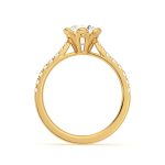 Royal Round Cut Solitaire with Accents Lab Grown Diamond Gold Ring - Image 3