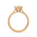Royal Round Cut Solitaire with Accents Lab Grown Diamond Gold Ring - Image 6