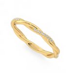Classy Round Cut Eternity Lab Grown Diamond Gold Band - Image 2