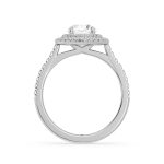 Round Cut Halo IGI Certified Lab Grown Diamond Gold Ring - Image 9
