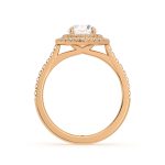 Round Cut Halo IGI Certified Lab Grown Diamond Gold Ring - Image 6