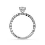 1.50 Carat Oval Cut Solitaire with Accents Lab Grown Diamond Gold Ring - Image 9