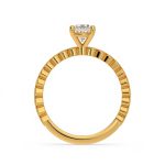 1.50 Carat Oval Cut Solitaire with Accents Lab Grown Diamond Gold Ring - Image 3