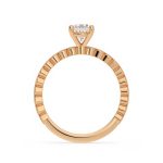 1.50 Carat Oval Cut Solitaire with Accents Lab Grown Diamond Gold Ring - Image 6